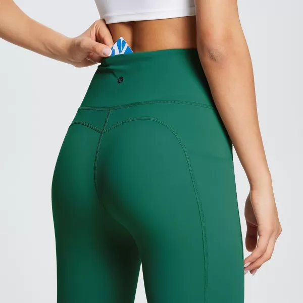 BALEAF Leggings with Pockets for Women Tummy Control Workout High Waisted Athletic 78 Soft Gym Yoga Ankle Pants25 inseam Dark Green