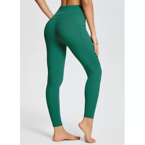 BALEAF Leggings with Pockets for Women Tummy Control Workout High Waisted Athletic 78 Soft Gym Yoga Ankle Pants25 inseam Dark Green