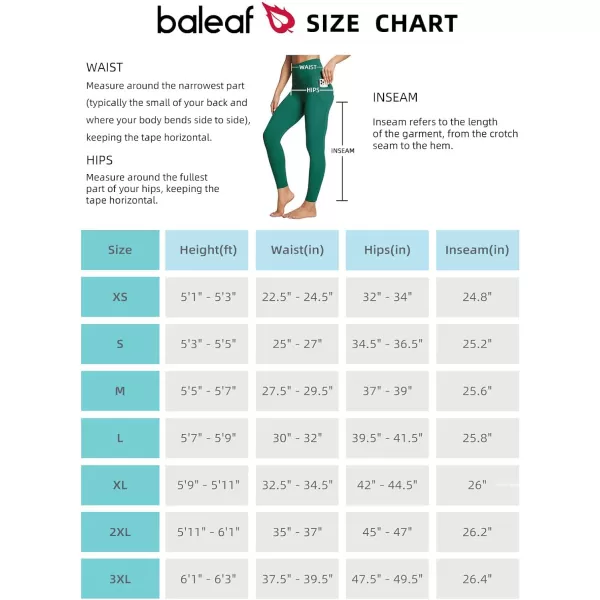 BALEAF Leggings with Pockets for Women Tummy Control Workout High Waisted Athletic 78 Soft Gym Yoga Ankle Pants25 inseam Dark Green