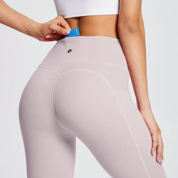 BALEAF Leggings with Pockets for Women Tummy Control Workout High Waisted Athletic 78 Soft Gym Yoga Ankle Pants25 inseam Light Purple