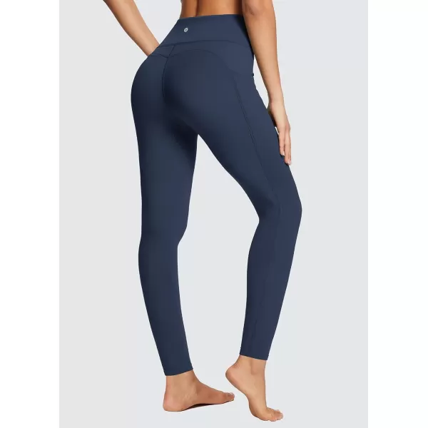 BALEAF Leggings with Pockets for Women Tummy Control Workout High Waisted Athletic 78 Soft Gym Yoga Ankle Pants27 inseam Navy