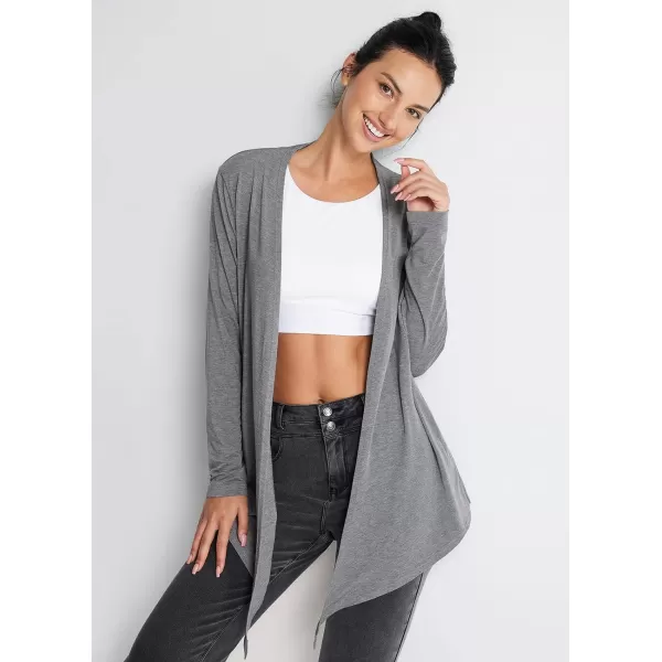 BALEAF Lightweight Summer Cardigan for Women Long Sleeve Thin Open Front Casual Yoga Flowy Cardigan with PocketsCharcoal