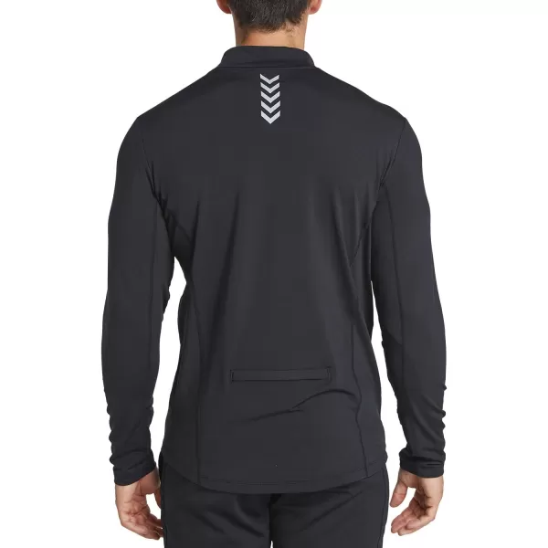 BALEAF Mens 14 Zip Pullover Running Shirts Long Sleeved Tops Back PocketedFleece Lined  Black