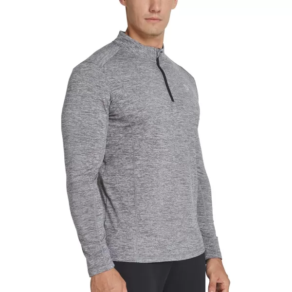 BALEAF Mens 14 Zip Pullover Running Shirts Long Sleeved Tops Back PocketedFleece Lined  Heather Gray