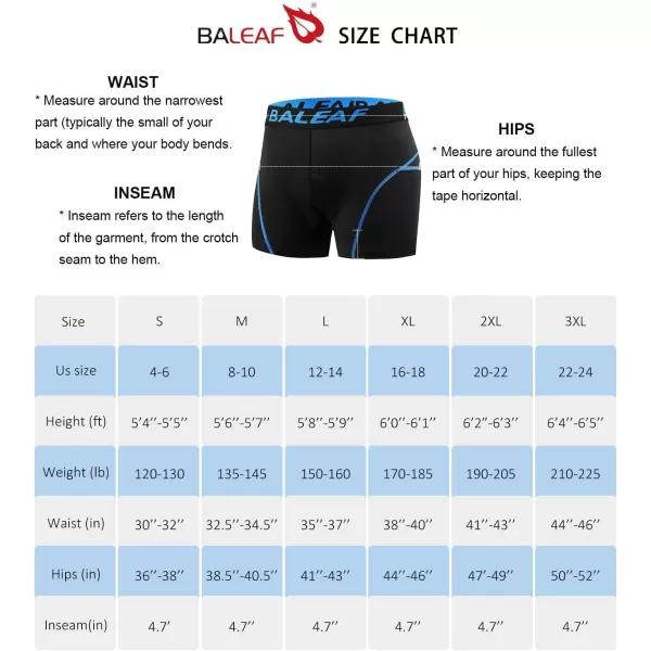 BALEAF Mens 2 Pack 3D Padded Cycling Underwear Bike Shorts with Padding Mountain Biking Bicycle Clothes MTB Liner05blue2 Pack