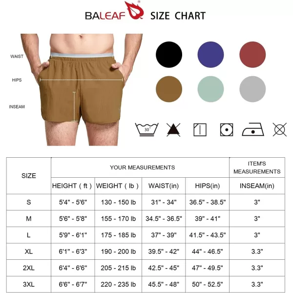 BALEAF Mens 3 Athletic Running Shorts Quick Dry Split Short with Zipper PocketsBALEAF Mens 3 Athletic Running Shorts Quick Dry Split Short with Zipper Pockets