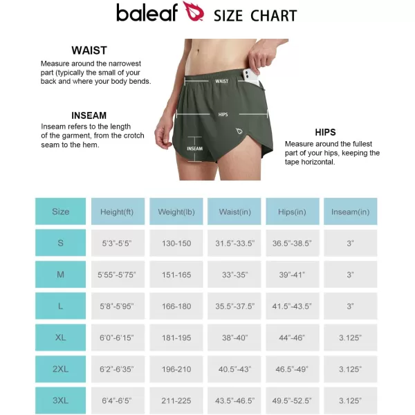 BALEAF Mens 3 Running Gym Shorts Athletic Liner 2 Zipper Pockets Quick DryBALEAF Mens 3 Running Gym Shorts Athletic Liner 2 Zipper Pockets Quick Dry