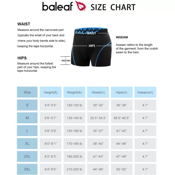 BALEAF Mens 3D Padded Bike Shorts Cycling Underwear MTB Liner01blue