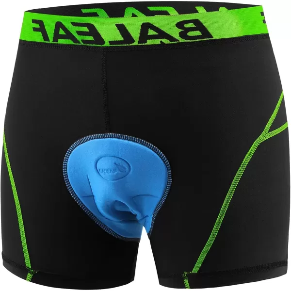 BALEAF Mens 3D Padded Bike Shorts Cycling Underwear MTB LinerBlackGreen