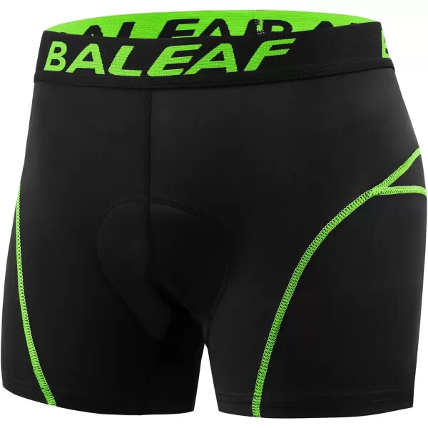 BALEAF Mens 3D Padded Bike Shorts Cycling Underwear MTB LinerBlackGreen