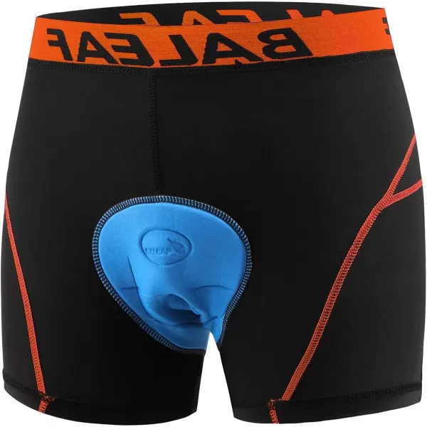 BALEAF Mens 3D Padded Bike Shorts Cycling Underwear MTB LinerBlackOrange