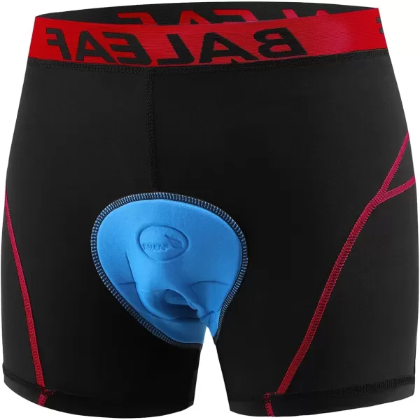 BALEAF Mens 3D Padded Bike Shorts Cycling Underwear MTB LinerBlackRed