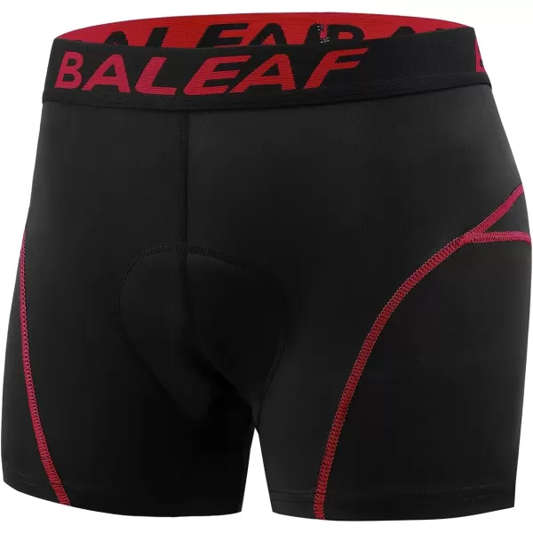 BALEAF Mens 3D Padded Bike Shorts Cycling Underwear MTB LinerBlackRed