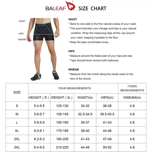 BALEAF Mens 3D Padded Bike Shorts Cycling Underwear MTB LinerUpgrade FabricblackBlue