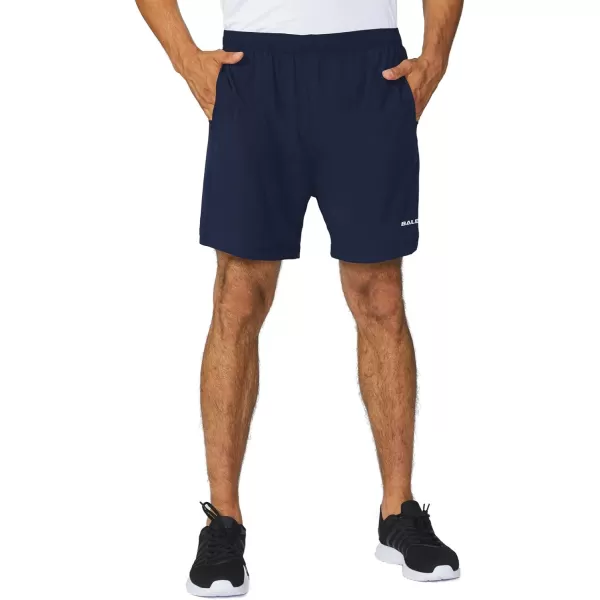 BALEAF Mens 5 Running Athletic Shorts Workout Lightweight Zipper PocketNavy2pack