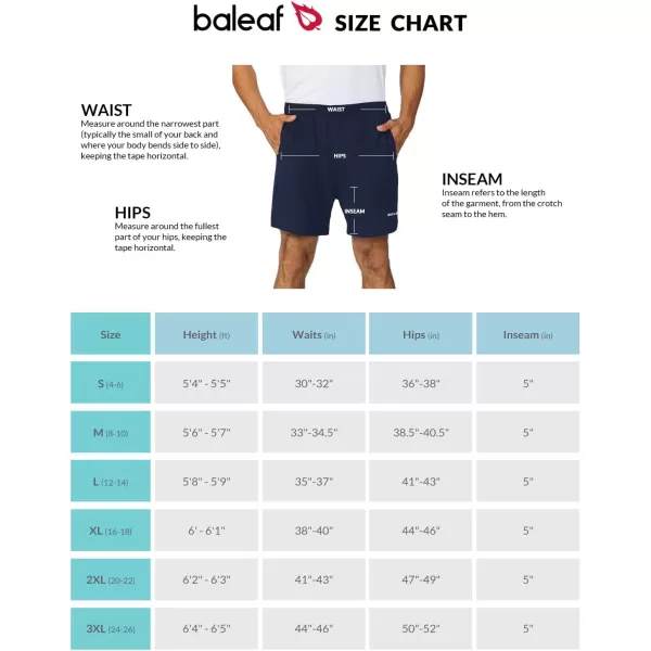 BALEAF Mens 5 Running Athletic Shorts Workout Lightweight Zipper PocketNavy2pack