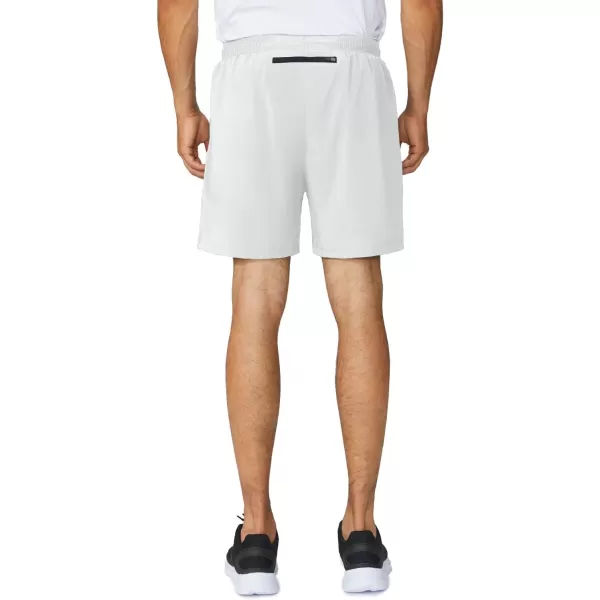 BALEAF Mens 5 Running Athletic Shorts Workout Lightweight Zipper PocketWhite