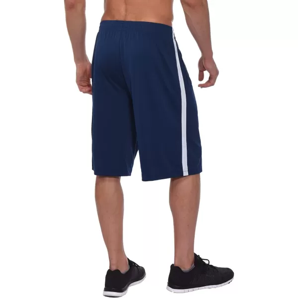 BALEAF Mens Basketball Shorts Long with Zipper Pockets Quick Dry Workout Training Drawstrings 11Navy