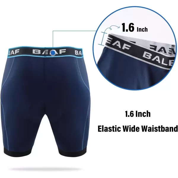 BALEAF Mens Bike Shorts With 4D Padding Cycling Underwear Padded Bicycle MTB Liner Mountain Biking Tights Road RidingBnavy Blue