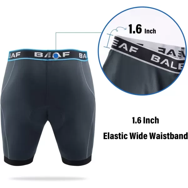 BALEAF Mens Bike Shorts With 4D Padding Cycling Underwear Padded Bicycle MTB Liner Mountain Biking Tights Road RidingCgray