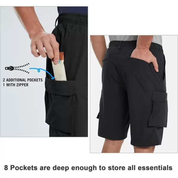 BALEAF Mens Cargo Hiking Shorts Quick Dry Elastic Waist Stretchy Outdoor Shorts 11 for Golf Travel with Zip PocketsBALEAF Mens Cargo Hiking Shorts Quick Dry Elastic Waist Stretchy Outdoor Shorts 11 for Golf Travel with Zip Pockets