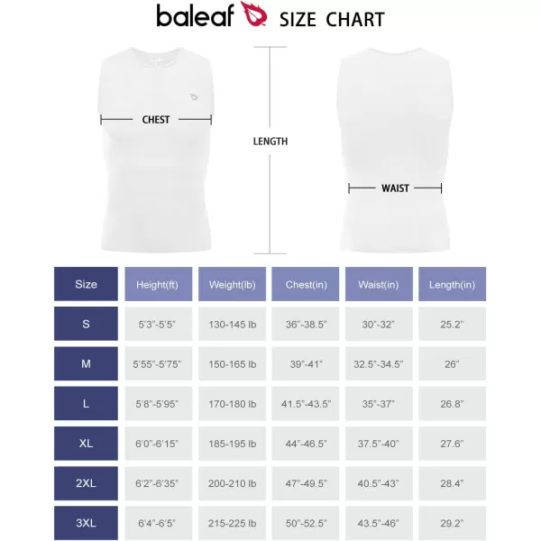 BALEAF Mens Cycling Base Layer Sleeveless Jersey Bike Undershirt Summer Bike Tank Top Sports Vest Breathable01white