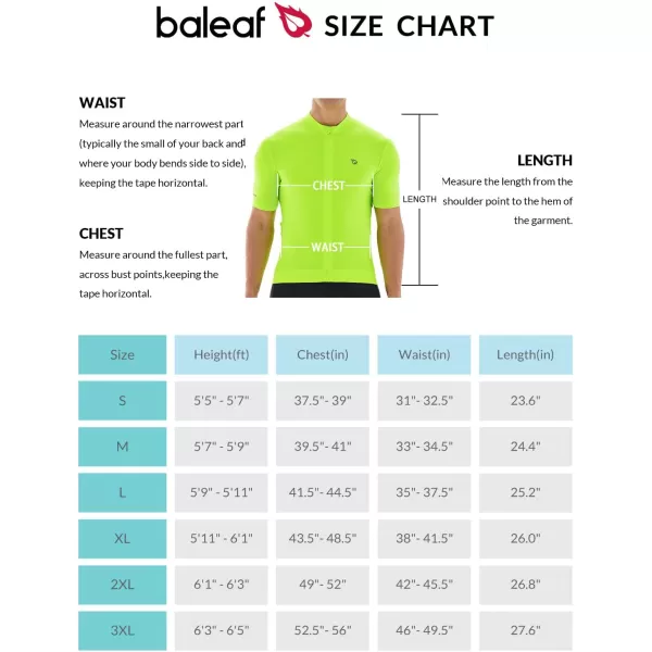 BALEAF Mens Cycling Jersey Short Sleeve Full Zip Bike Shirt Pockets Tops Bicycle Biking Breathable Reflective UPF 5004fluorescent Green