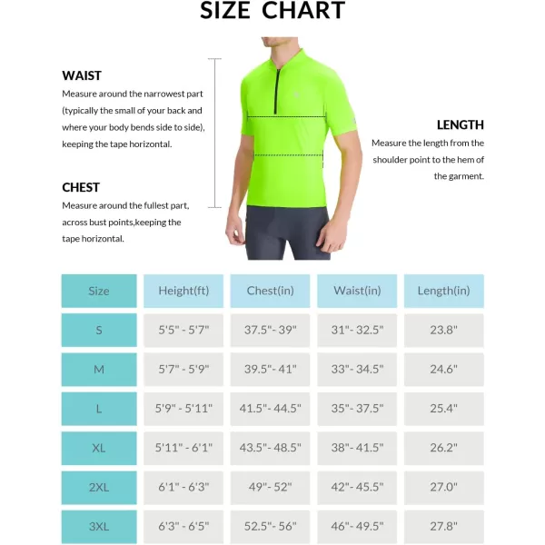 BALEAF Mens Cycling Jersey Short Sleeve Half Zip Bike Shirts Road Biking Tops 4 Rear Pockets UPF 50Green