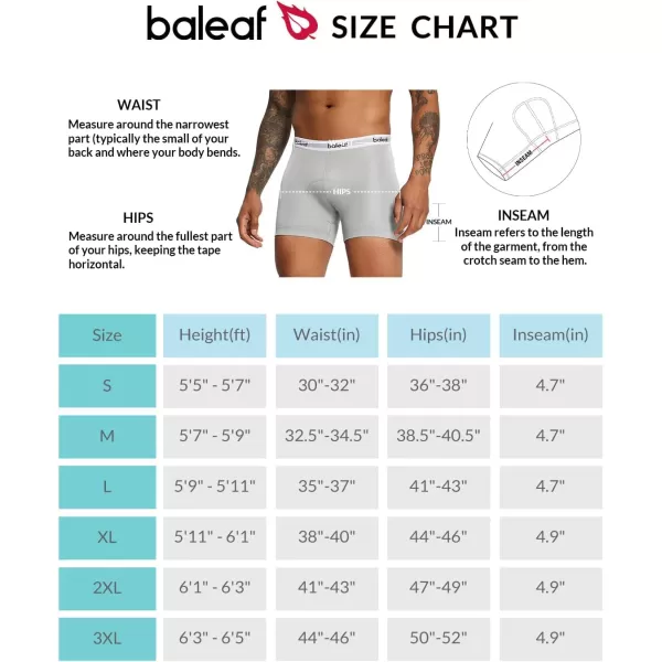 BALEAF Mens Cycling Underwear 4D Padded Bike Shorts Padding Road Biking Bicycle MTB Liner Shorts Spin Underpants03grey