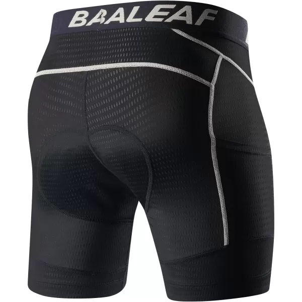 BALEAF Mens Cycling Underwear Padded Bike Shorts Pocket Mountain Bike Liner Bicycle GearBlackGrey