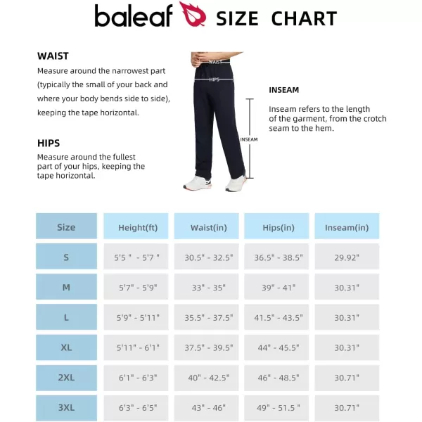 BALEAF Mens Fleece Lined Pants Sweatpants Straight Leg Cotton Open Bottem Yoga Thermal PocketsBlack