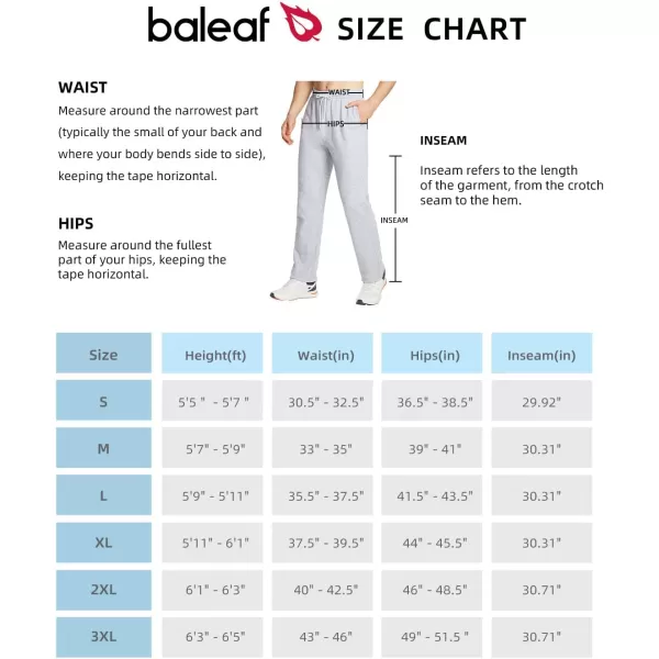 BALEAF Mens Fleece Lined Pants Sweatpants Straight Leg Cotton Open Bottem Yoga Thermal PocketsLight Grey