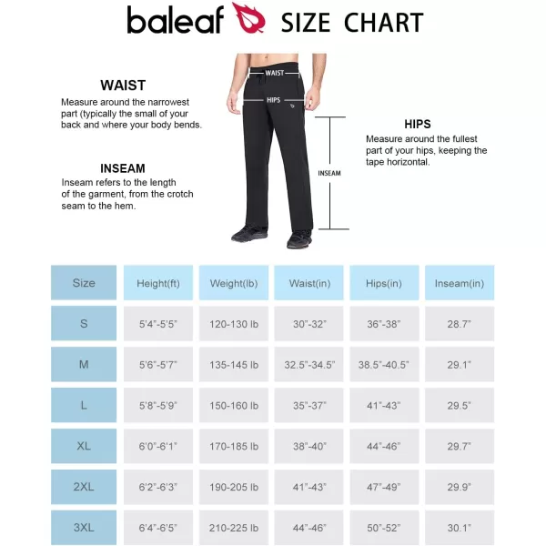 BALEAF Mens Fleece Lined Water Resistant Sweatpants Winter Athletic Workout Thermal Warm Pants with Zipper PocketsBlack