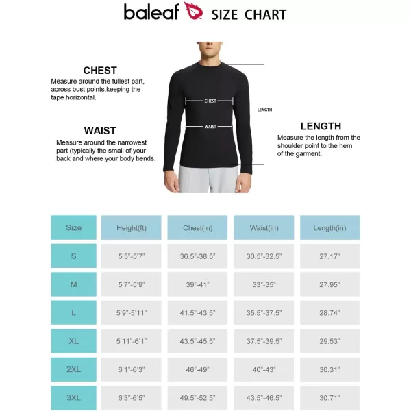 BALEAF Mens Fleece Thermal Long Sleeve Shirt Cold Weather Workout Tops Moisture Wicking Running ShirtBlack