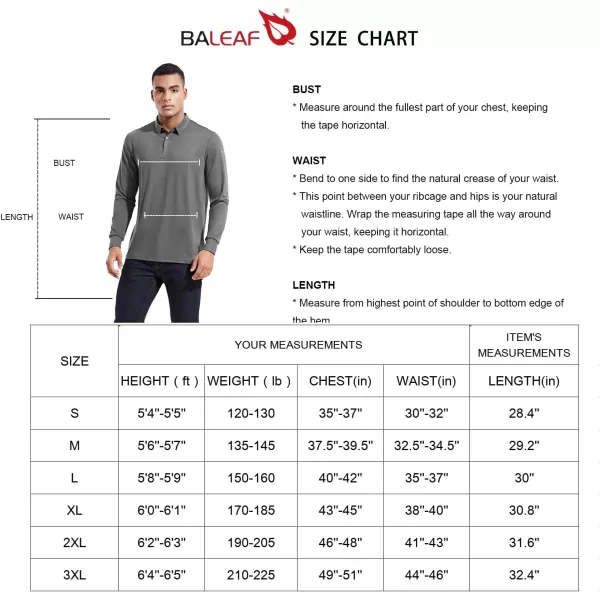 BALEAF Mens Golf Polo Shirts Quick Dry UPF 50 Sun Protection Long Sleeve Quick Dry Cool Shirt WorkoutBALEAF Mens Golf Polo Shirts Quick Dry UPF 50 Sun Protection Long Sleeve Quick Dry Cool Shirt Workout