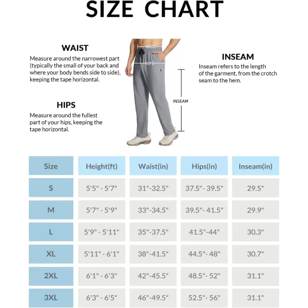 BALEAF Mens Hiking Pants Quick Dry Water Resistant Lightweight Elastic Waist Outdoor Cargo Sweatpants with Zip PocketsFrost Gray