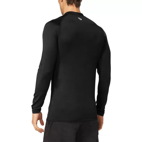 BALEAF Mens Long Sleeve Rashguard UPF 50 Swim Rash Guard Water Shirts for Surfing Diving KayakingNew Black