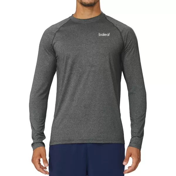 BALEAF Mens Long Sleeve Running Shirts Quick Dry Workout Shirts Athletic TShirts Lightweight Soft Fishing Tee TopsA003 Grey Heather