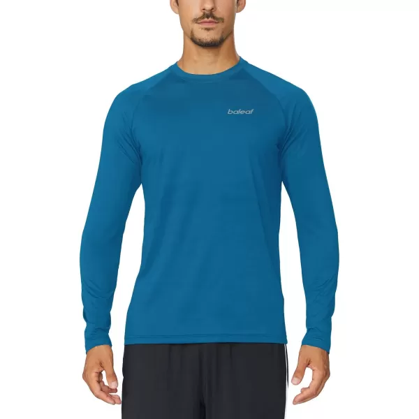 BALEAF Mens Long Sleeve Running Shirts Quick Dry Workout Shirts Athletic TShirts Lightweight Soft Fishing Tee TopsA006 Blue