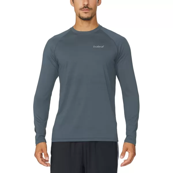 BALEAF Mens Long Sleeve Running Shirts Quick Dry Workout Shirts Athletic TShirts Lightweight Soft Fishing Tee TopsA007 Slate Grey