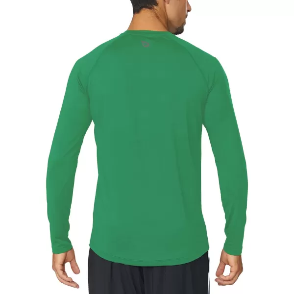 BALEAF Mens Long Sleeve Running Shirts Quick Dry Workout Shirts Athletic TShirts Lightweight Soft Fishing Tee TopsA008 Forest Green