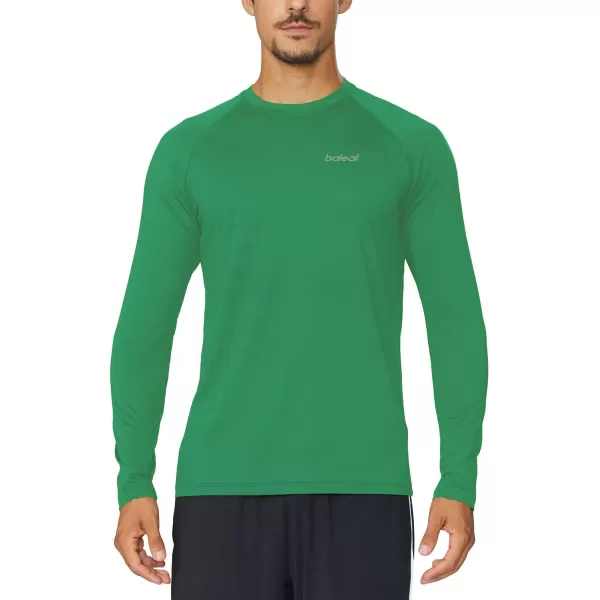 BALEAF Mens Long Sleeve Running Shirts Quick Dry Workout Shirts Athletic TShirts Lightweight Soft Fishing Tee TopsA008 Forest Green