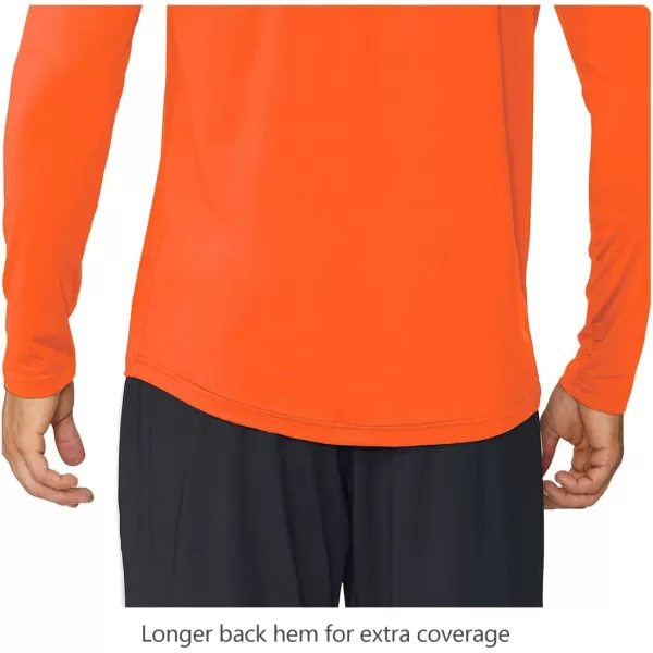 BALEAF Mens Long Sleeve Running Shirts Quick Dry Workout Shirts Athletic TShirts Lightweight Soft Fishing Tee TopsA009 Fluorescent Orange