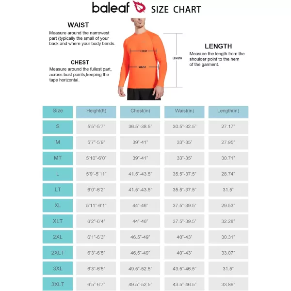 BALEAF Mens Long Sleeve Running Shirts Quick Dry Workout Shirts Athletic TShirts Lightweight Soft Fishing Tee TopsA009 Fluorescent Orange