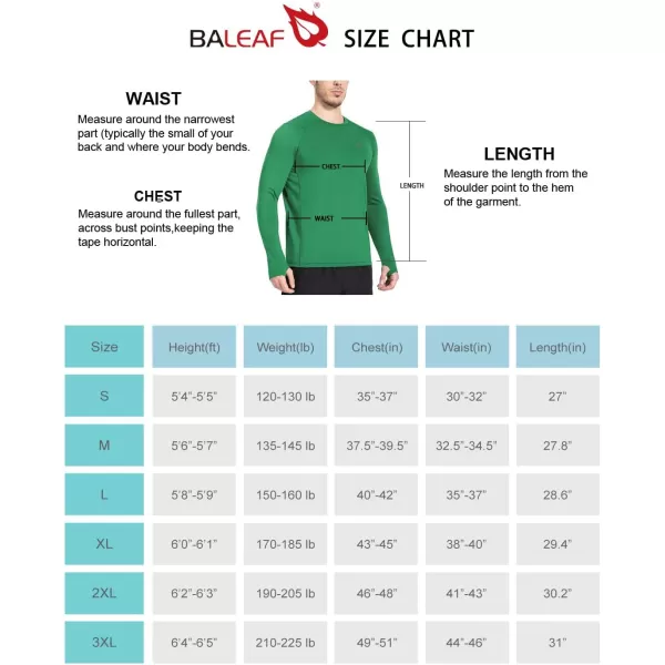 BALEAF Mens Long Sleeve Running Shirts with Thumbholes Quick Dry Athletic Shirt Workout Training TopGreen