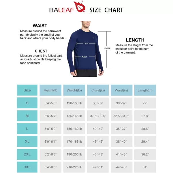 BALEAF Mens Long Sleeve Running Shirts with Thumbholes Quick Dry Athletic Shirt Workout Training TopNavy