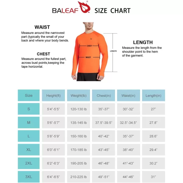 BALEAF Mens Long Sleeve Running Shirts with Thumbholes Quick Dry Athletic Shirt Workout Training TopOrange