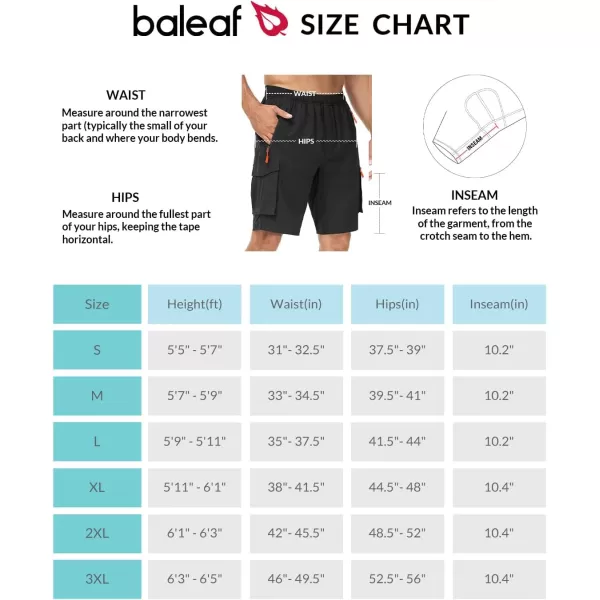 BALEAF Mens Mountain Bike Shorts 3D Padded Loosefit MTB Cycling Bicycle Lightweight Zipper PocketsBlack