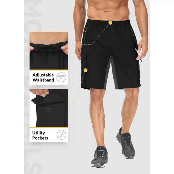 BALEAF Mens Mountain Bike Shorts 3D Padded Loosefit MTB Cycling Bicycle Lightweight Zipper PocketsBlackGrey