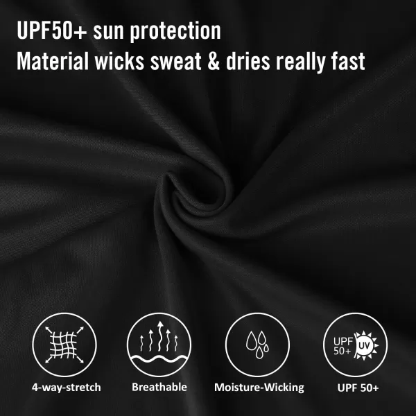 BALEAF Mens Polo Shirt Long Sleeve Golf Shirt UPF 50 Sun Protection Quick Dry for Tennis Lightweight Performance Shirt03black